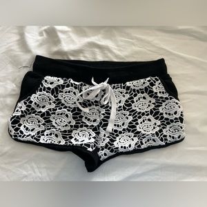cute lacey black shorts